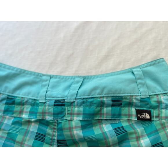 The North Face Board Shorts Women's Size 6 Teal & Green Plaid - Picture 9 of 16